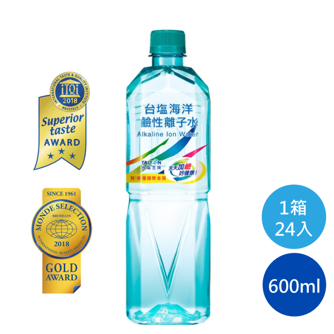 台鹽海洋鹼性離子水600ml 水 礦泉水 瓶裝水 純水 飲用水